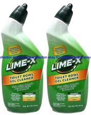 ( 2 ) Lime-x Liquid Toilet Bowl Gel Cleaner, Removes Lime Calcium Rust 16 oz Ea