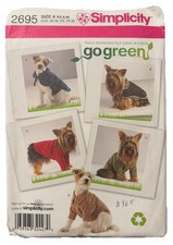 Simplicity Pattern 2695 Dog Coats Sz X-Small ...