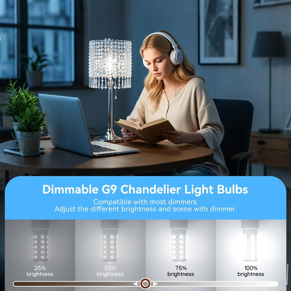 12 Pack Dimmable G9 LED Bulb 4W Equivalent 40 Watt, Daylight White 6000K, T4 ... - Image 2 of 4