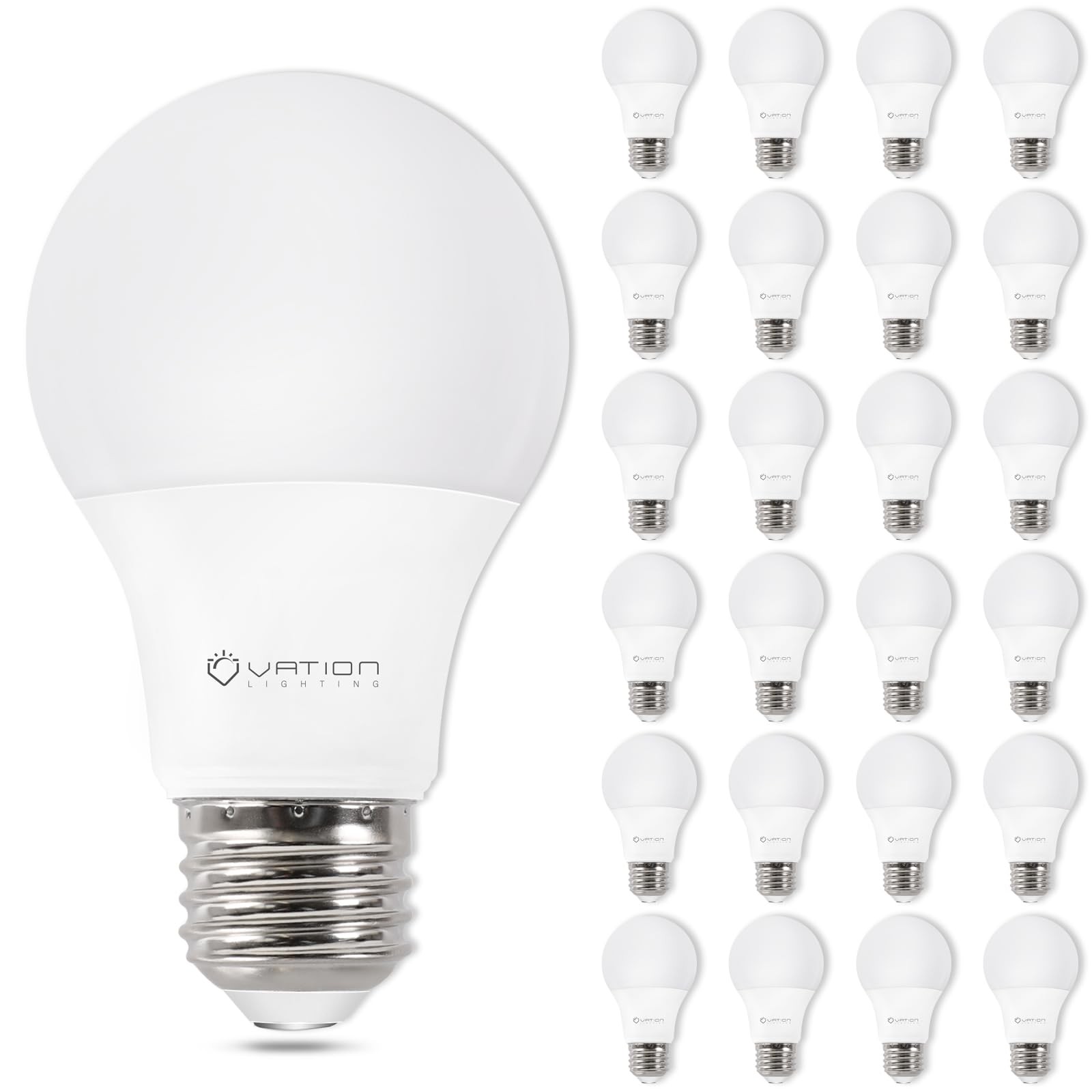 24 Pack A19 Light Bulb Daylight 5000K Bulbs, 60 Watt Equival