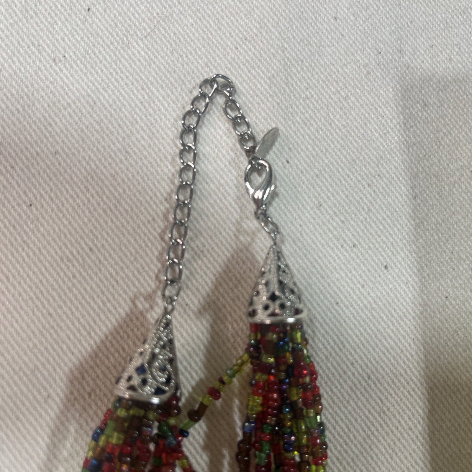 Signed EsMor Multicolor Beaded Statement Necklace… - image 11