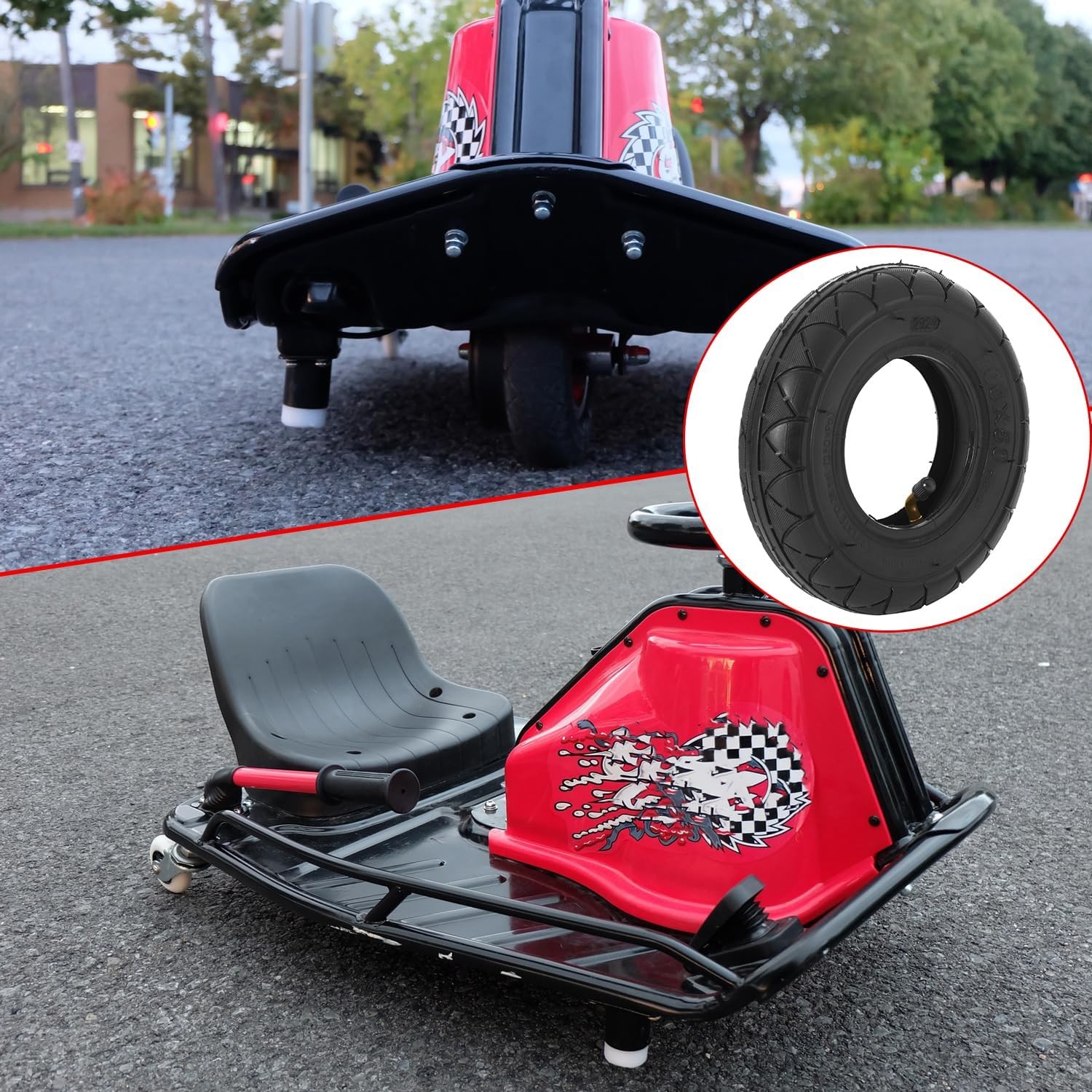 KAMIER 200X50 (8" X 2") Tires and Inner Tube for Razor Crazy Tire 