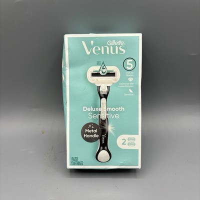 Gillette Venus Deluxe Smooth Sensitive 5 Deluxe Blades, 2 Cartridges, 1 Handle