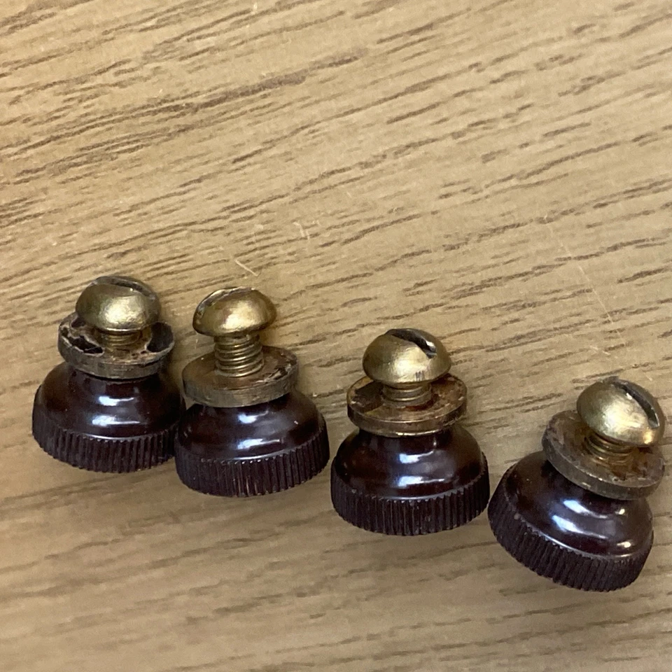 Perillas de baquelita vintage con tornillo de latón tipo 2BA x 1/2 paquete de 4 Foto 4 de 4