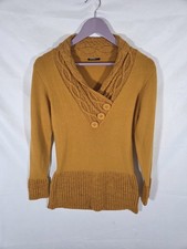 Roman Knitted Jumper Size 12 Long Sleeve Longline Mustard Yellow
