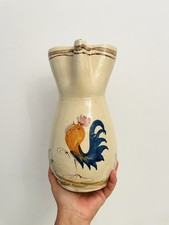 🟠 Ceramica Popolare Puglia vecchia brocca in maiolica con decoro al galletto