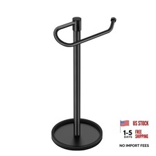 Hand Towel Holder Stand, Matte Standing Towel Racks for Bathroom, Black