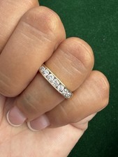 18k Yellow Gold Half Eternity 7 Stone Diamond (Natural) Ring UK Size M