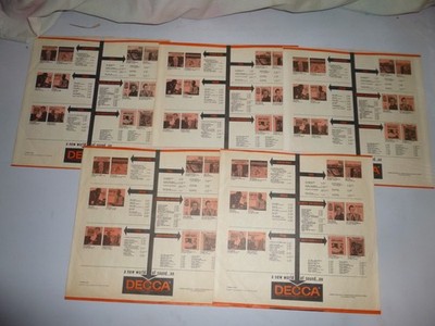 5 Clean 1960s Decca LP Inner Sleeves Kingston Trio Webb Pierce Rick Nelson