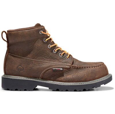 Wolverine Men's Floorhand Moc-Toe Waterproof Steel Toe Work Boots, Brown