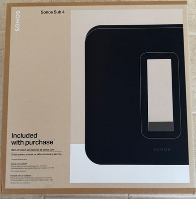 Sonos Sub 4 Wireless Subwoofer Gen 4 Dynamic Bass BLACK SUBG4US1BKHB NEW IN BOX