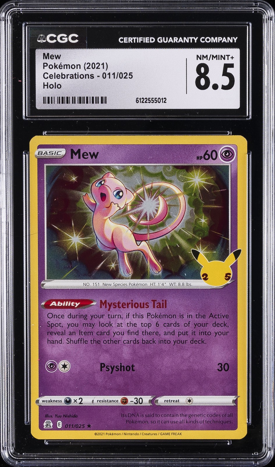 2021 POKEMON CELEBRATIONS - HOLO #011/025 MEW CGC 8.5