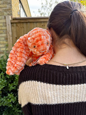 Jellycat Bashful Luxe Fizzleskip Bunny Orange and white Medium size BAS3ORA