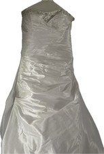 White Satin Wedding Dress Size 14 With Corset Back