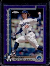 2025 Topps Chrome Justin Wrobleski RC Purple Refractor Rookie #/250 Dodgers