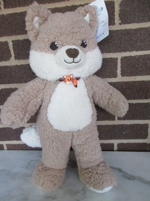 Build A Bear Cozy Fox 16'' Plush Tan- Wearing Fox Beaded Neck Band