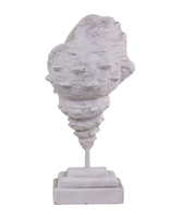 "Chic Antique: Deko-Objekt \"Muschel\" Auf Fuß, Polyresin, H23/L8/B6 Cm, Antik-Grau"