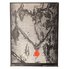 Save nature Soviet-era Ukrainian POSTER - heart carved into birch bark - blood
