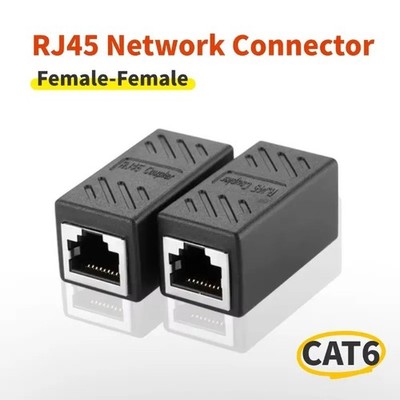 2X RJ45 Inline Coupler for Cat7 Cat6 Cat5e Cat5 Ethernet Cable Extender Adapter