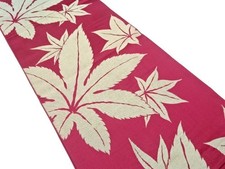 7497879: JAPANESE KIMONO / ANTIQUE FUKURO OBI / SILK / WOVEN AUTUMN LEAVES