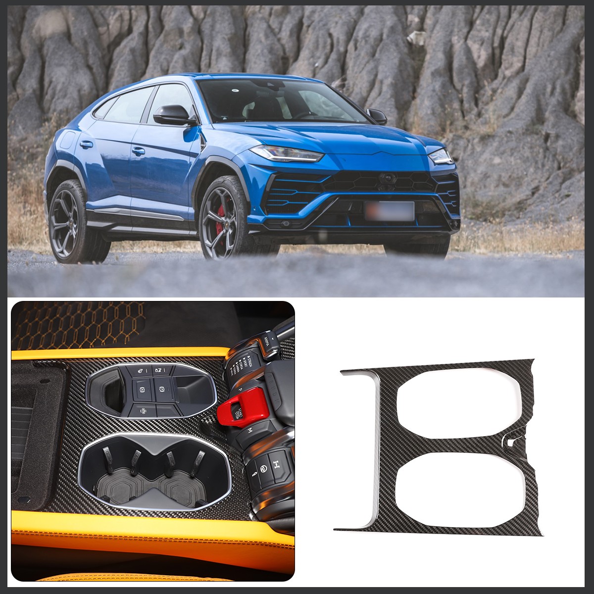 Real Carbon Fiber Central Console Gear Shift Panel Fits LAMBORGHINI URUS 2018-23