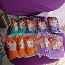 1999 McDonald  s Happy Meal Toys Ty Beanie Babies Complete Set of 10 Sealed