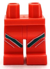 Lego New Minifig Pants Coral Legs w/ Dark Turquoise and White Diagonal Stripes