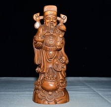 Exquisite Small Leaf Boxwood God of Wealth Ornament