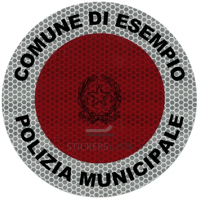 STICKERSLAB Adesivo per paletta Forze Armate e/o di Polizia rifrangente classe III° - POLIZI