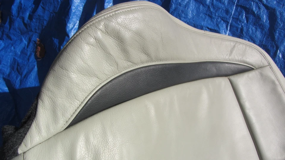 03-11 Saab 9-3 Aero OEM кремовый/черный передняя левая сторона кожаный сиденье верхний чехол 1ps - Изображение 2 из 4