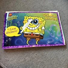 Vtg Sandylion Sticker Album Filled SpongeBob 90s Barney Hallmark Disney Animals