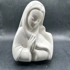 Hull Pottery Madonna Virgin Mary Planter Praying Hands Ivory Satin White F61