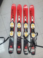 2 Sets Alpina PIPE DREAM Short Skis 2 Sets W Poles W Rolling Travel Case