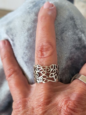 Sterling Silver Filigree  Ring  from Greece Size 7