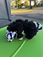 Cute Small Black  White Yarn Raccoon Marionette Puppet Great Working Condition