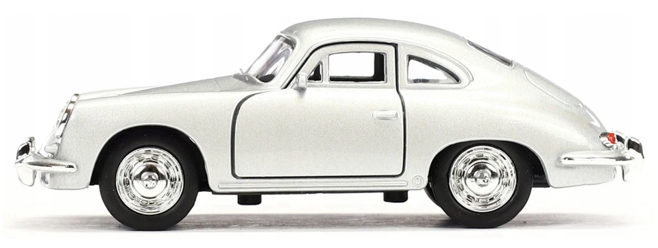 Welly Porsche 356 B argento metallizzato scala 1:34 1:39 auto pressofusa da... - Immagine 4 di 4