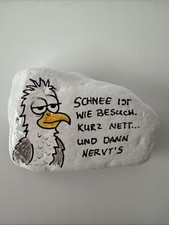 Handbemalter Naturstein Ostsee Dekoration Mitbringsel Geschenk Lustig Frech