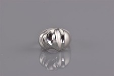 Sterling Silver 14mm Polished Swirled Ribbed Dome Band Ring 7g 925 Sz: 6