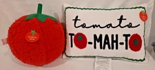 Tomato Pillow Set 2-Pack Plush Throw Cushions Cute Fruit Decor for Sofa Bed Gift
