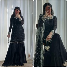 WEDDING SHARARA PALAZZO SALWAR SUIT PLAZZO KURTI SHALWAR KAMEEZ PAKISTANI INDIAN