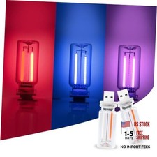 2 Pcs Car Three-Color USB Light - Touch Dimmable Night LED Lights - Red+Blue