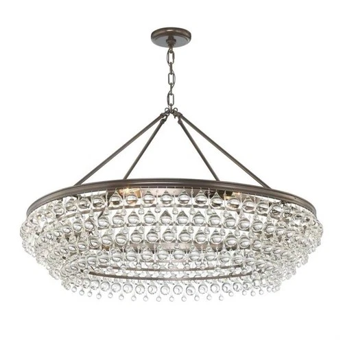 Calypso 40" Wide Bronze and Glass Round Kitchen Island Chandelier - Picture 4 of 8