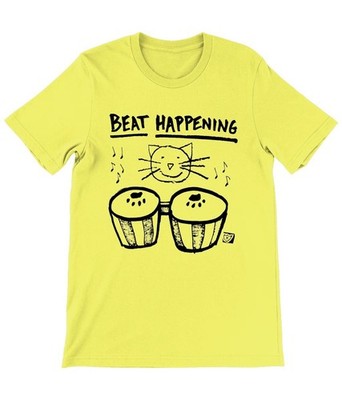 Beat Happening Cat Bongos 1987 Yellow T-Shirt full size