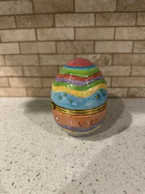 Easter Spring Time Egg trinket box -