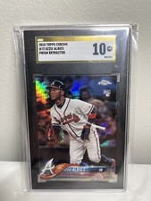 2018 TOPPS CHROME OZZIE ALBIES PRISM REFRACTOR SGC 10 GOLD LABEL PRISTINE BRAVES