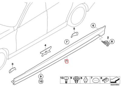 Genuine BMW E90 E91 M Performance Rocker Panel Side Skirt LEFT 