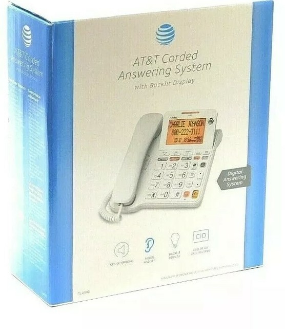AT&T CL4940 Corded Standard Phone with Answering System and Backlit