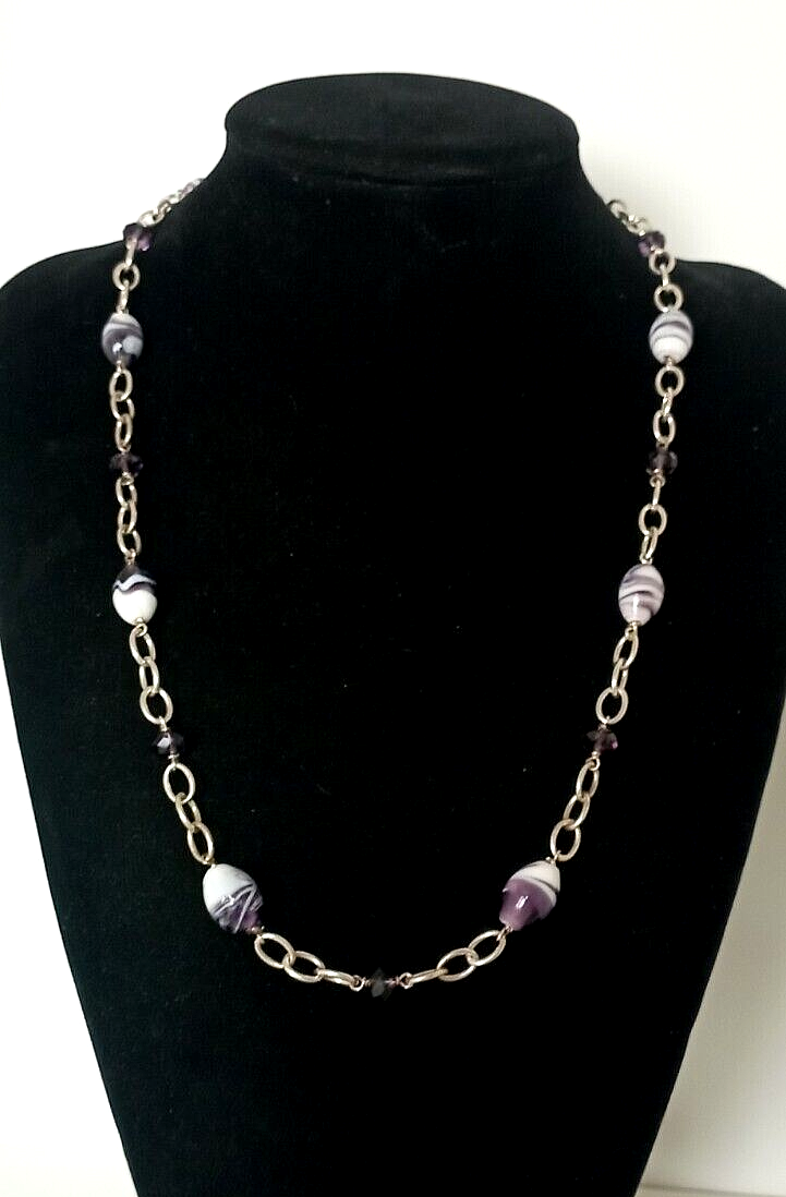 Ancien Grand Collier En Perles De Verre Murano - Occasion, Bijou Vintage