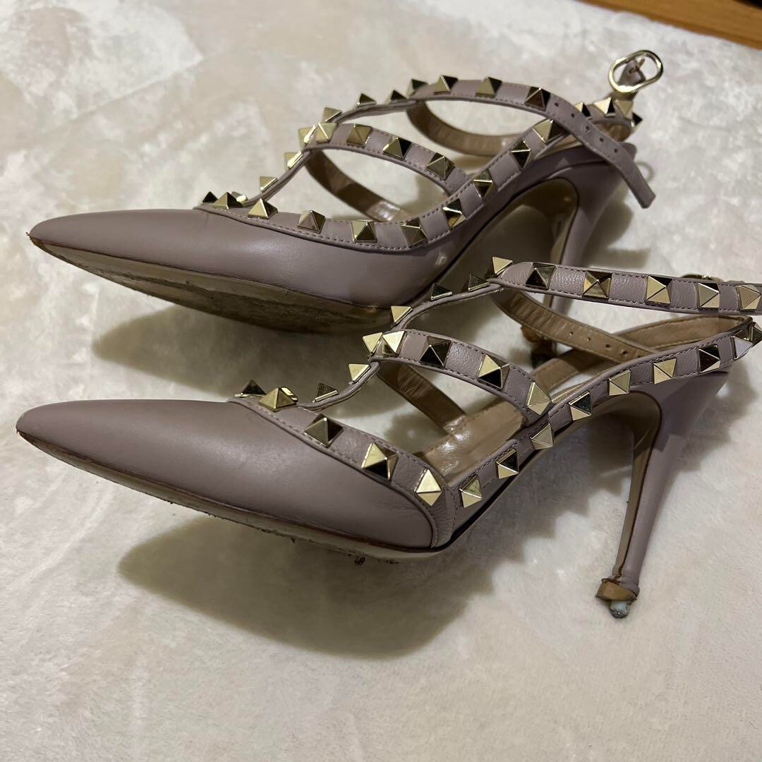 VALENTINO GARAVANI Rockstud Pumps Purple Size 35.5 Made in
