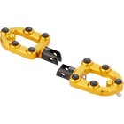 Arlen Ness 07 935 Gold Billet MX Driver Footpegs Set 18 Up Harley Softail